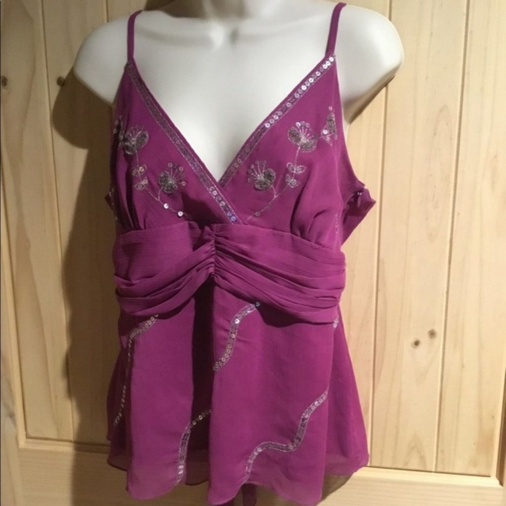 Apostrophe Side Zip Spaghetti Strap Top Size 14